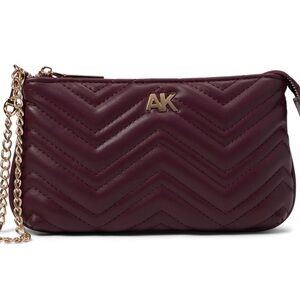 Anne Klein Burgandy Quilted Clutch/Purse Bag